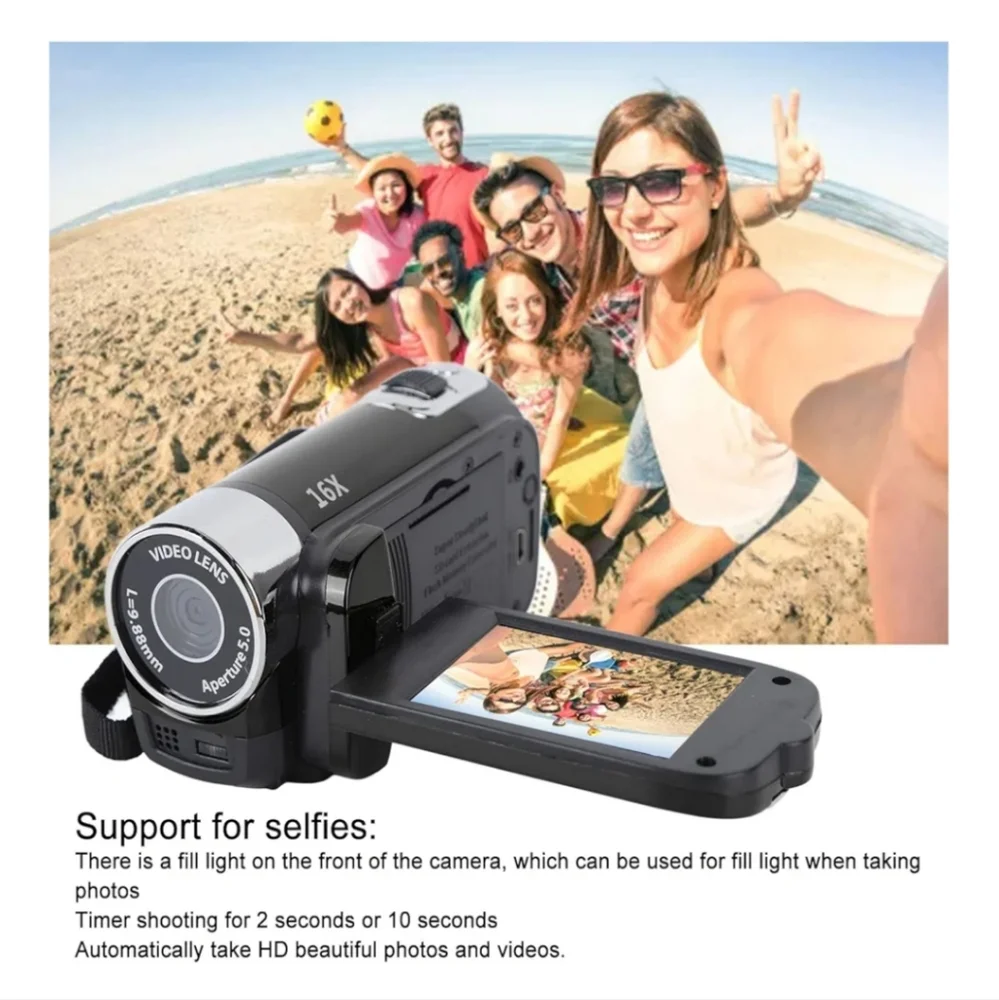 1080P HD Camera Camera Camcorder, 16MP DV Camera 16x Digital Zoom Video Camera,